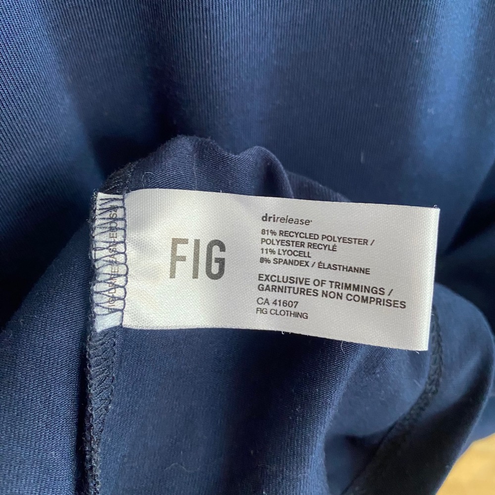 FIG Clothing Navy Blue Top XL Recycled Polyester Lyocell Elbow‎ Sleeve - Picture 6 of 6